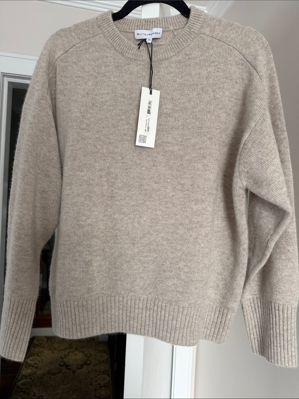 White + Warren Heathered Taupe Crewneck Sweater women size XS